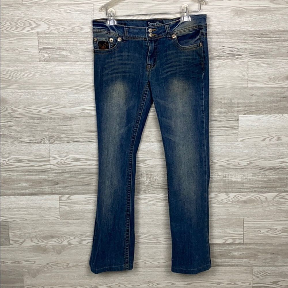 Karma Blue ButterFly ultra stretch Bootcut Jeans